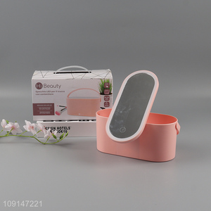 China supplier portable travel makeup organizer led light makeup mirror