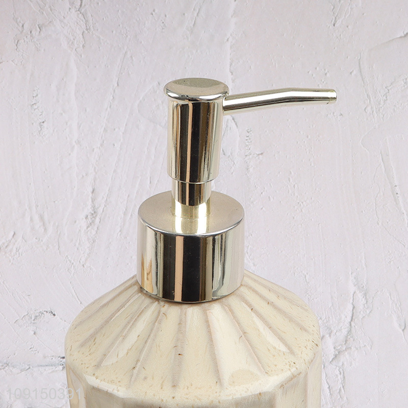 Factory direct sale bathroom accessories hand pressure ceramic liquid soap dispenser