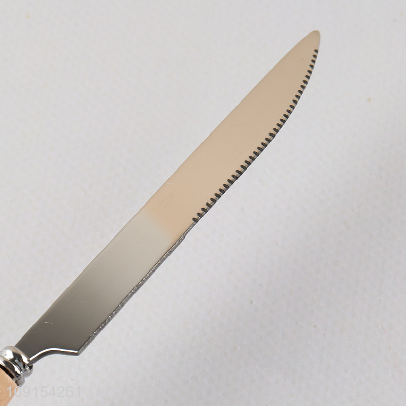 Good Quality Stainless Steel Dinner Knife Steak Knife  with Wooden Handle