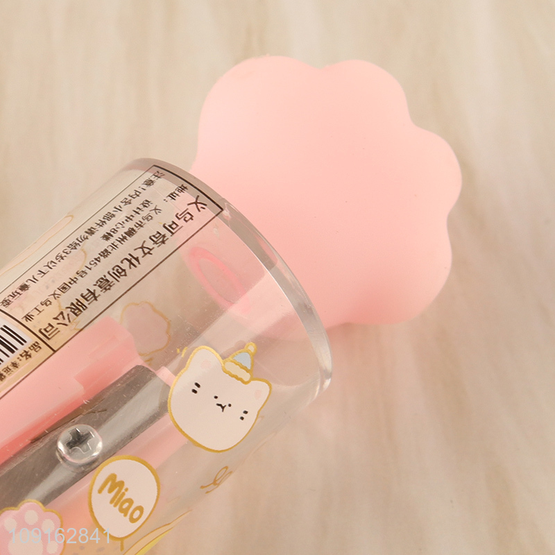 China wholesale cat paw  trash can pencil sharpener for school students