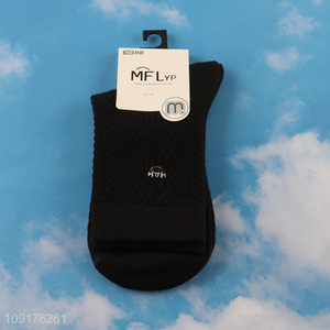 Top selling black breathable men cotton socks crew socks
