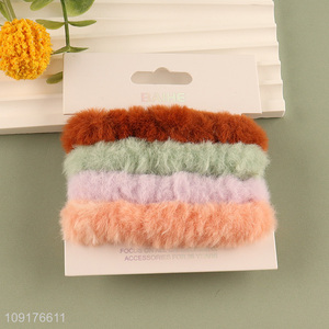 China factory 4pcs multicolor plush hair band hair accessories