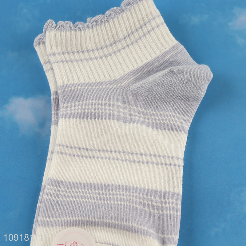 China wholesale ankle socks low cut socks striped socks for women