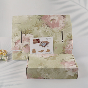 Hot Selling 2PCS Custom Logo Corrugated Cardboard Box Corrugated Mailer Box Set