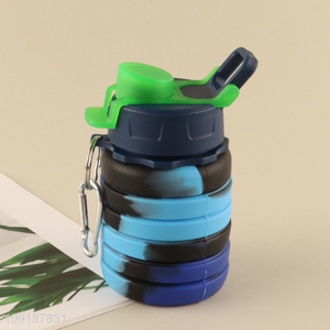 Good Quality 500ML Collapsible Silicone Water Bottle for Camping