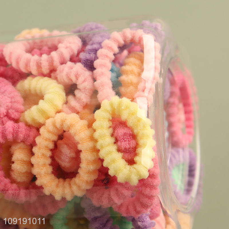 China Wholesale Candy Color Baby Hair Ties Elastic Hair Bands