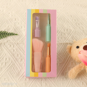 China Wholesale  4-In-1  Travel Makeup Brush Set Cosmetic Brushes Set