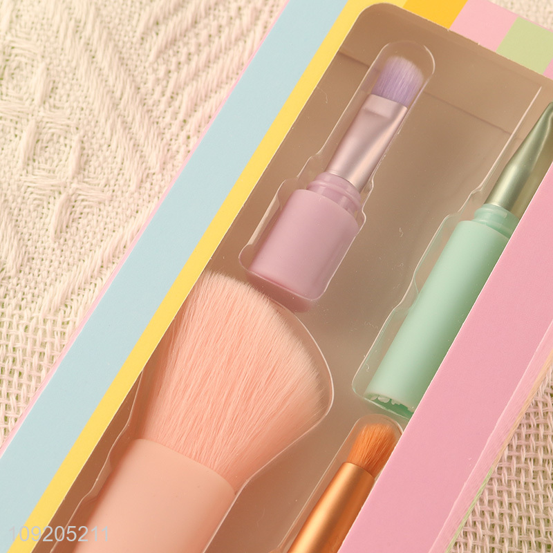 China Wholesale  4-In-1  Travel Makeup Brush Set Cosmetic Brushes Set