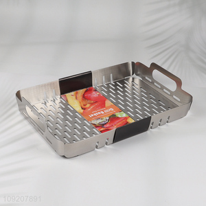 Popular products stainless steel barbecue tool barbecue grill plate with handle