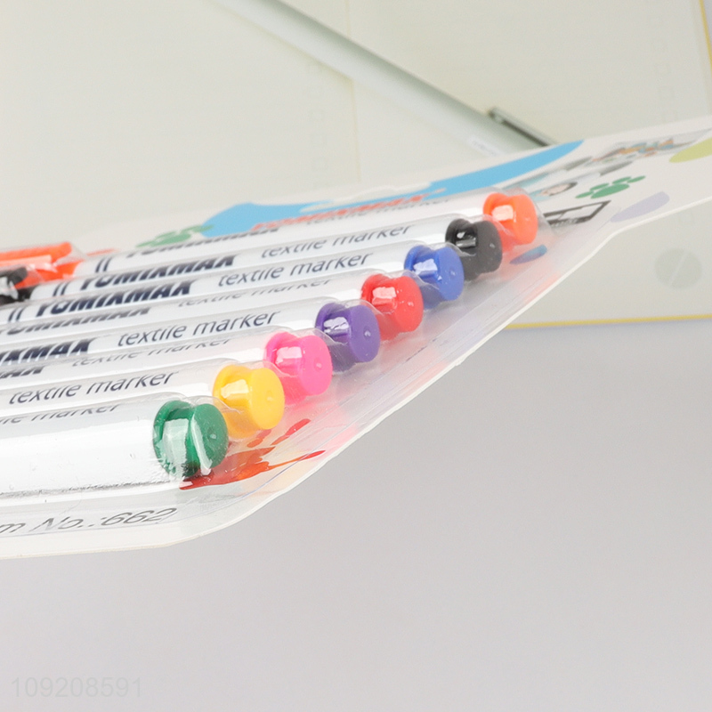 New arrival multicolor waterproof textile marker t-shirt marker set