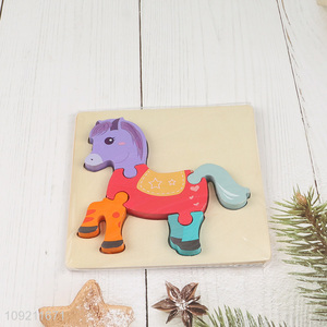 China products horse animal series wooden puzzle toys for kids
