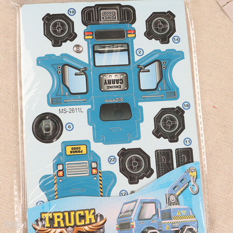 China supplier kids truck series diy 3d puzzle toys jigsaw toys