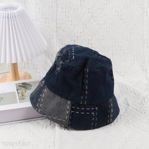 Wholesale Denim Bucket Hat Summer Fisherman Cap for Men Women