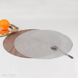 New Arrival Round Metallic Placemats Hollow Out Non-Slip <em>Dinner</em> Table Mats