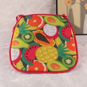 Latest products square fruits printed household chair seat cushion