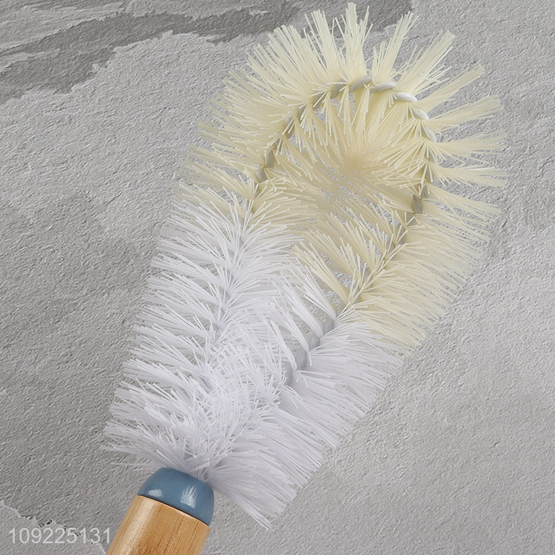 High Quality Bamboo Handle Bottle Brush for Cleaning Water Bottles Mugs