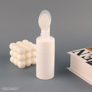 Low price plastic skin care face washing bottle with facial  cleansing brush