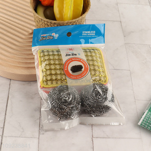 Good sale home kitchen cleaning kit cleaning ball scouring pad set