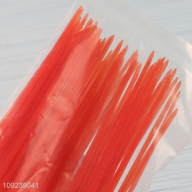 Factory price 100pcs red nylon cable tie self-locking cable