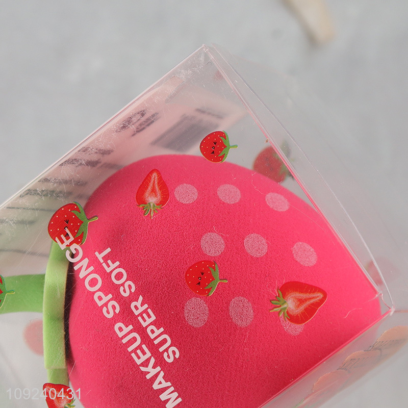 Popular products strawberry shape washable makeup sponge cosmetic puff