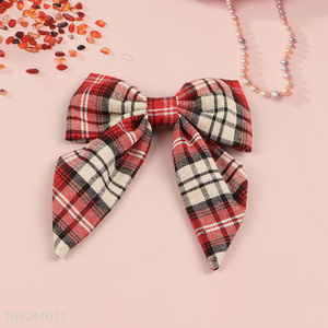 Hot Selling Tartan Bow Hair Clips Plaid Bow Hair Clips Hair Accessories