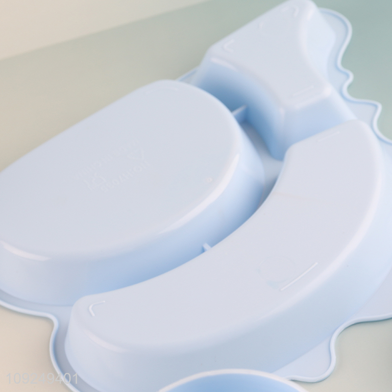 New Product Kids Plastic Dinnerware Set with Dinner Plate, Spoon, Fork & Water Bottle