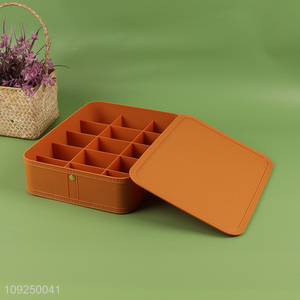 China wholesale orange desktop organizer storage box jewelry storage box