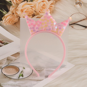 High Quality Princess Crown Headband Glitter Headband Crown Hair Hoop for Kids