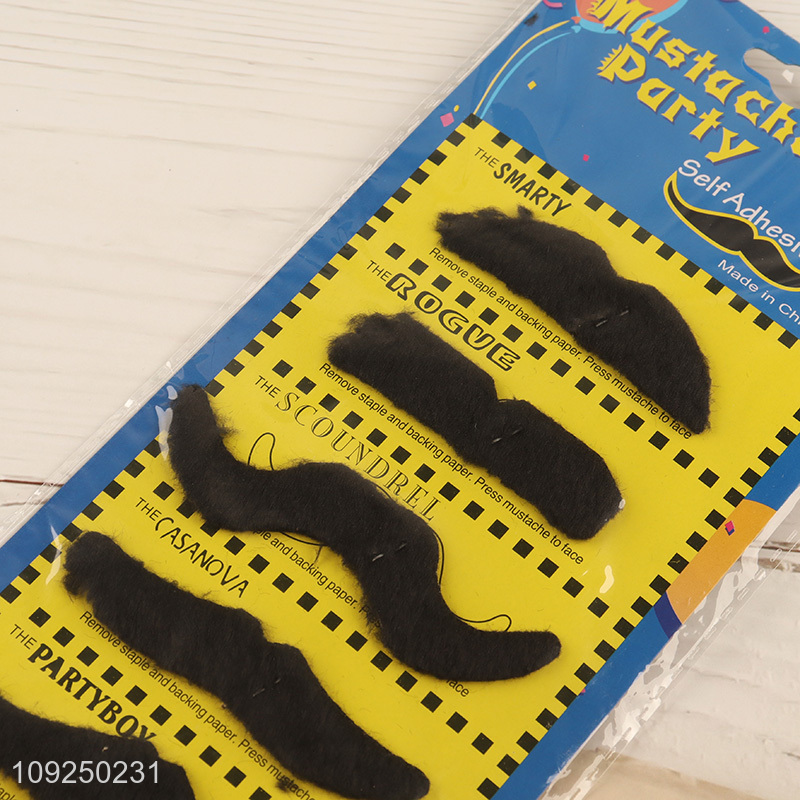 China Imports 6Pcs Fake Beards Self Adhseive Moustaches Halloween Costume Props