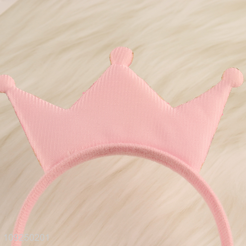 High Quality Princess Crown Headband Glitter Headband Crown Hair Hoop for Kids