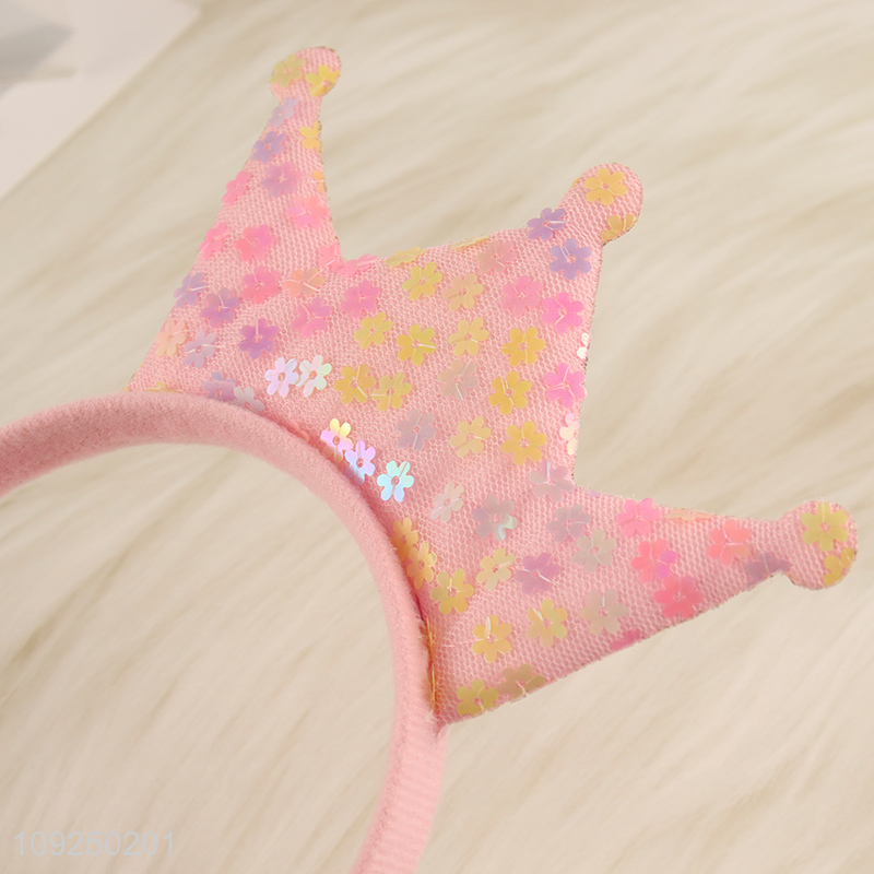 High Quality Princess Crown Headband Glitter Headband Crown Hair Hoop for Kids