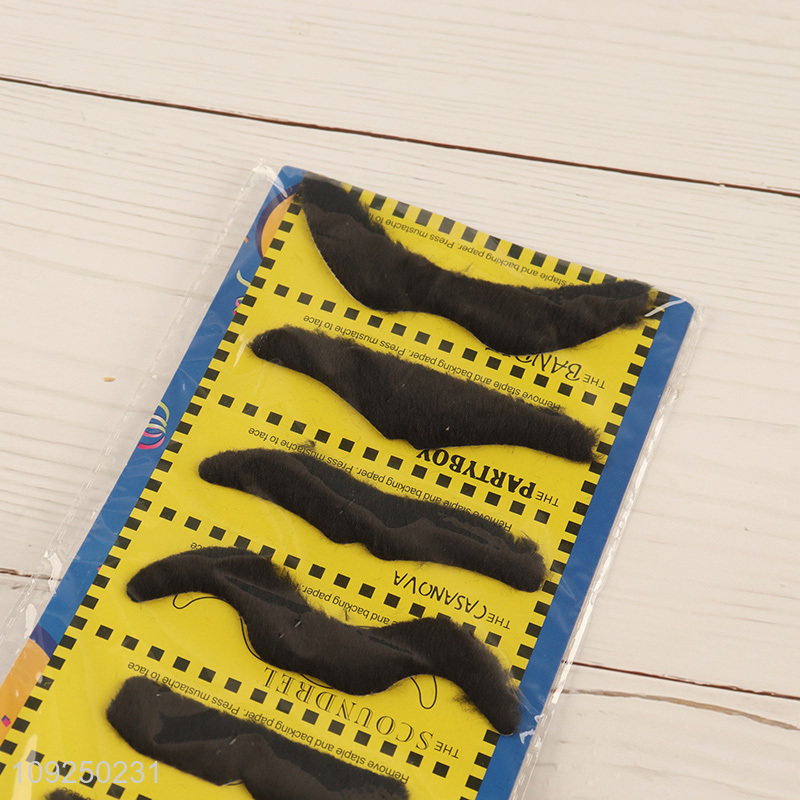 China Imports 6Pcs Fake Beards Self Adhseive Moustaches Halloween Costume Props