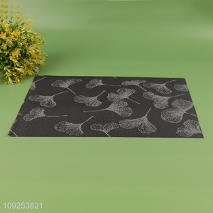 China supplier leaves pattern rectangle place mat <em>dinner</em> mat for sale