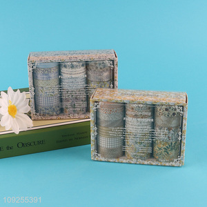 Hot Selling 5 Rolls Floral Washi <em>Tape</em> Set Flower Printed Masking Tapes for DIY Crafts