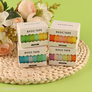 High Quality 6 Rolls Solid Color Washi <em>Tape</em> Set Decorative Washi Tapes for DIY Journaling