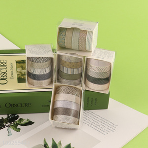 Factory Supply 5 Rolls Washi <em>Tape</em> Set Decorative Masking Tapes Set for DIY Journaling