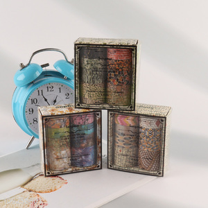 High Quality 8 Rolls Vintage Washi <em>Tape</em> Set Decorative Masking Tapes for DIY Journaling