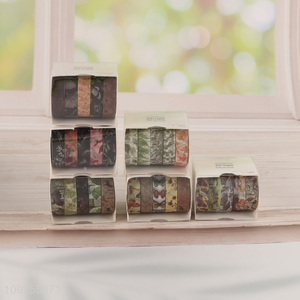 Hot Selling 5 Rolls Forest Washi <em>Tape</em> Set Masking Washi Tapes Set for DIY Arts Crafts