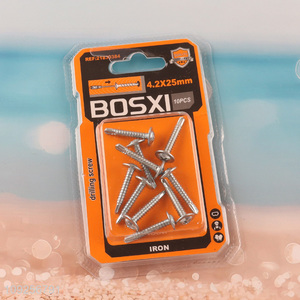 New Arrival 10 Pieces Self Drilling Screws Set Iron Self Tapping Screws Set