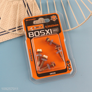 New Product 5 Pieces Iron Self Drilling Screws with Washer for Wood Plastic