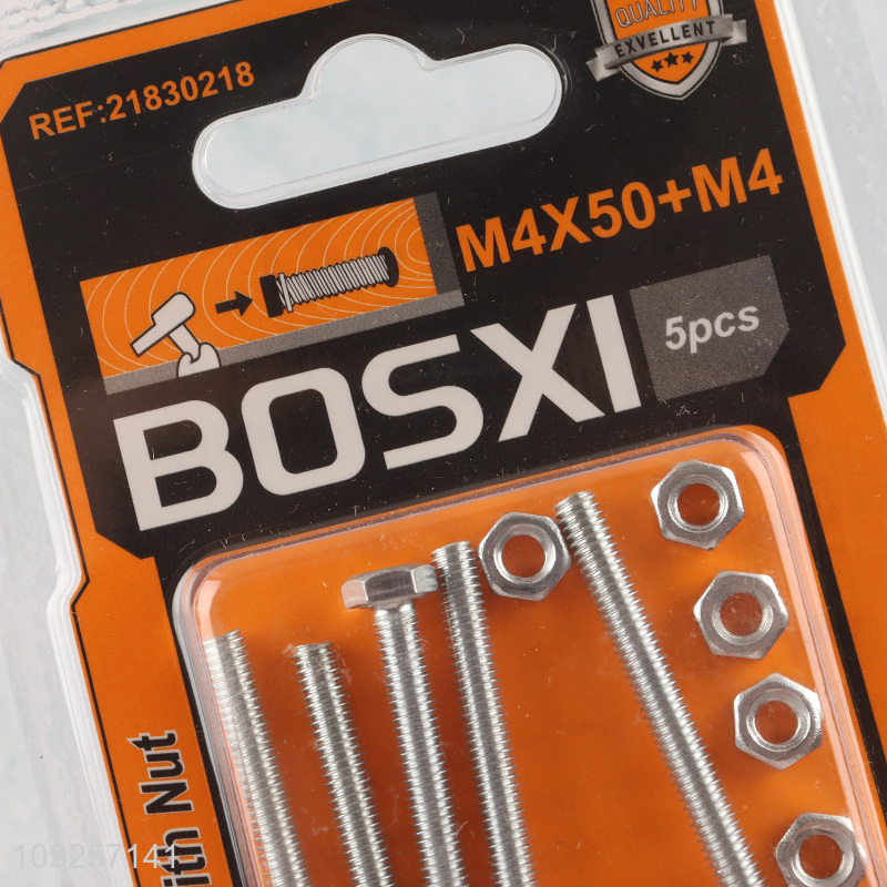 China Wholesale 5Set M4 Screw and Nut Set Iron Screws and Nuts Set Fastener Kit