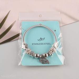 Factory Supply Stainless Steel Silver Plated Charm Bracelet <em>Fashion</em> <em>Jewelry</em>