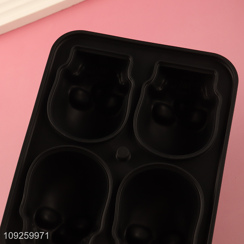 Hot Selling 3D Skull Silicone Ice Cube Molds Silicone Ice Cube Tray
