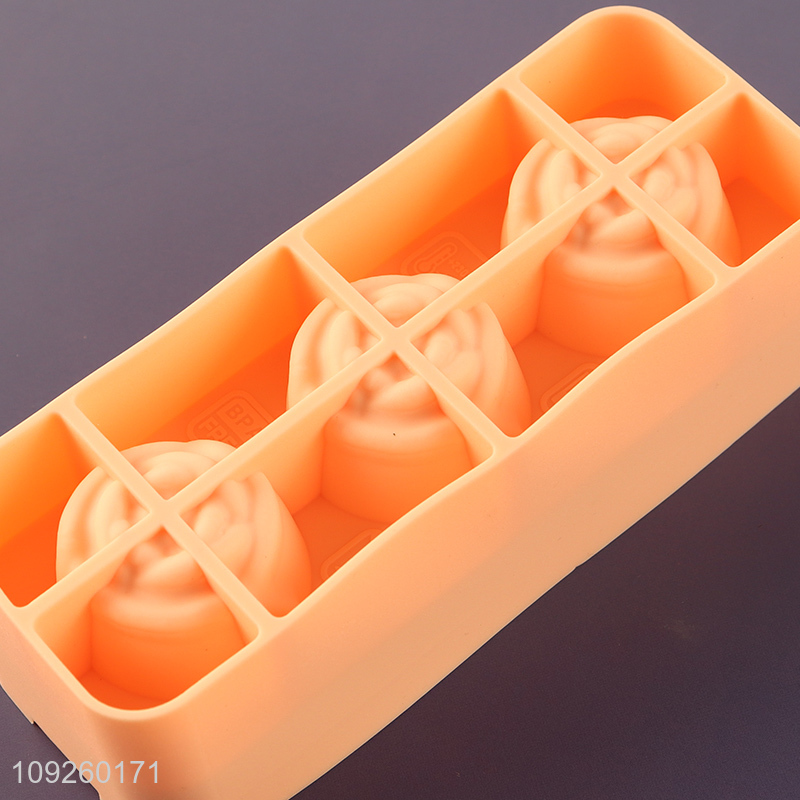 Factory Wholesale 3D Rose Silicone Ice Cube Molds Silicone Ice Cube Tray
