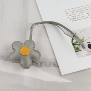 Factory Price Flower Keychain Bag Charm PU Leather Keychain Handbag Purse Pendant