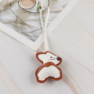 Hot Selling Corgi Keychain Pendant PU Leather Bag Charm <em>Key</em> <em>Chain</em> Accessories