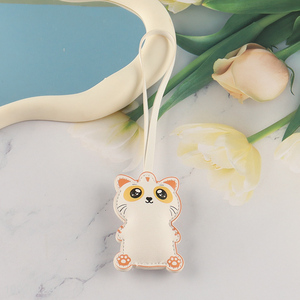 China Wholesale Cat Keychain Pendant Cute PU Leather Bag Charm Keychain Bag Pendant