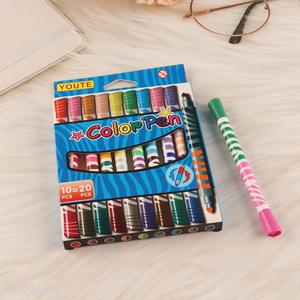 Wholesale 10PCS Dual Tip Watercolor Marker Pens 20 Colors Watercolor Marker Pens