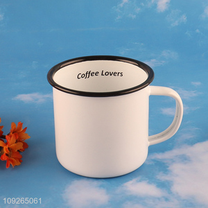 Wholesale 350ML Enamel Coffee Mugs Vintage Enamel Water Cup for <em>Camping</em> Hiking
