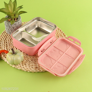 China wholesale 2compartment stainless steel lunch box set for children